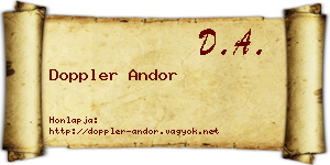 Doppler Andor névjegykártya