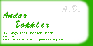 andor doppler business card